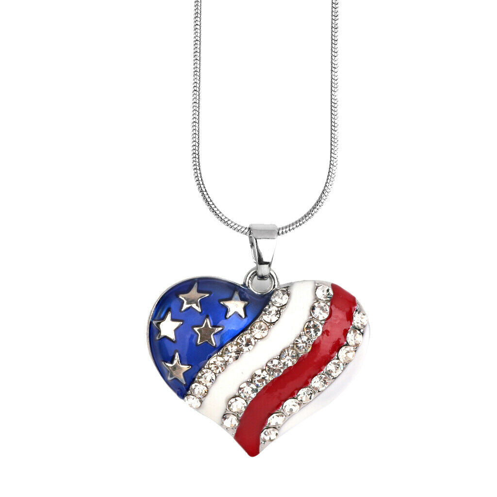 5 Pieces Independence Day American Patriotic Necklace Earrings Cuff Links