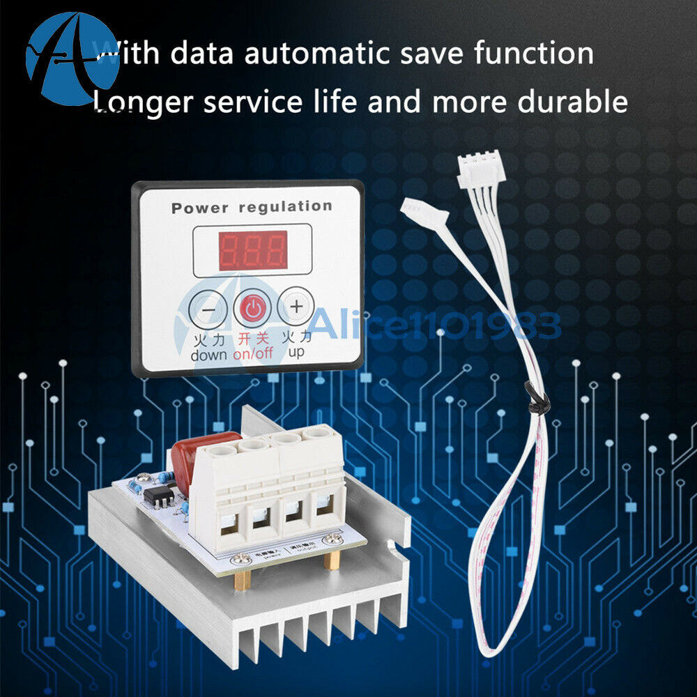 AC 220V 10000W Voltage Regulator Speed Controller SCR Dimmer Thermostat
