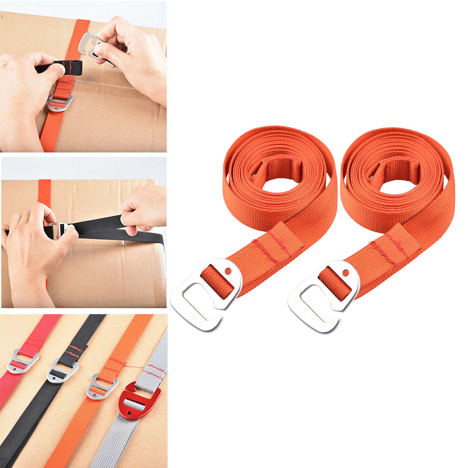 Duty Luggage Strap Suitcase Belt Flat Bungee Cord Lashing Straps 1.5m,Orange