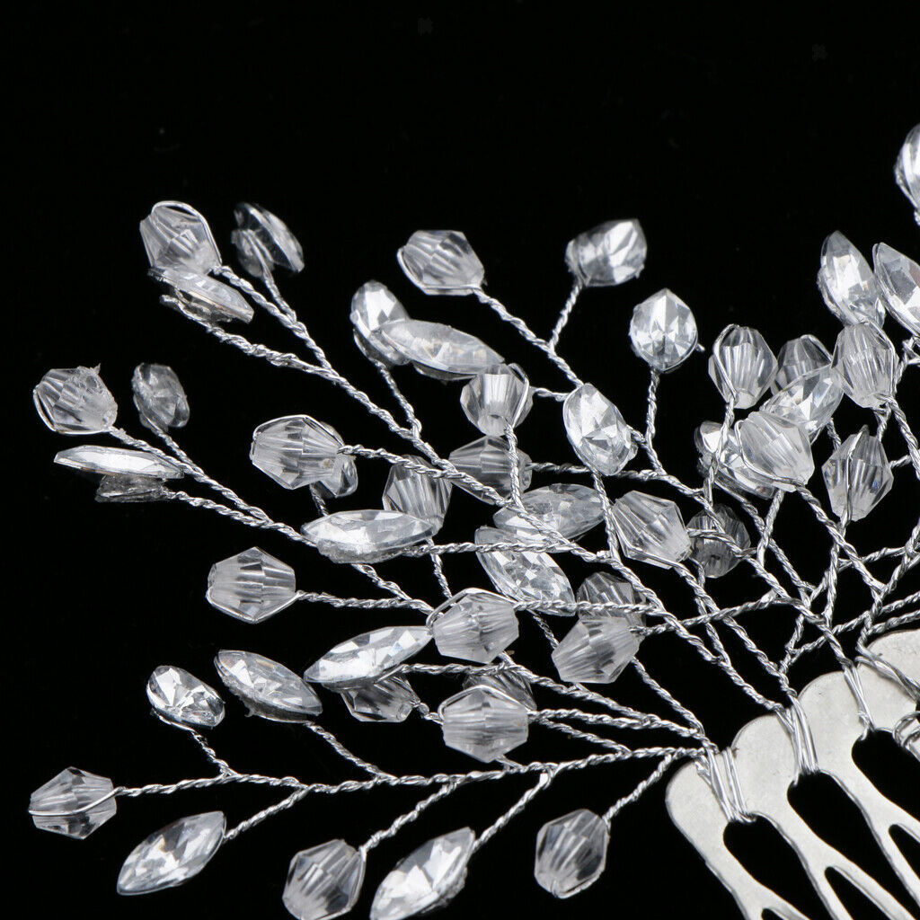 Wedding Bridal Leaf Hair Side Comb Filigree Hairpins Rhinestone Jewelry