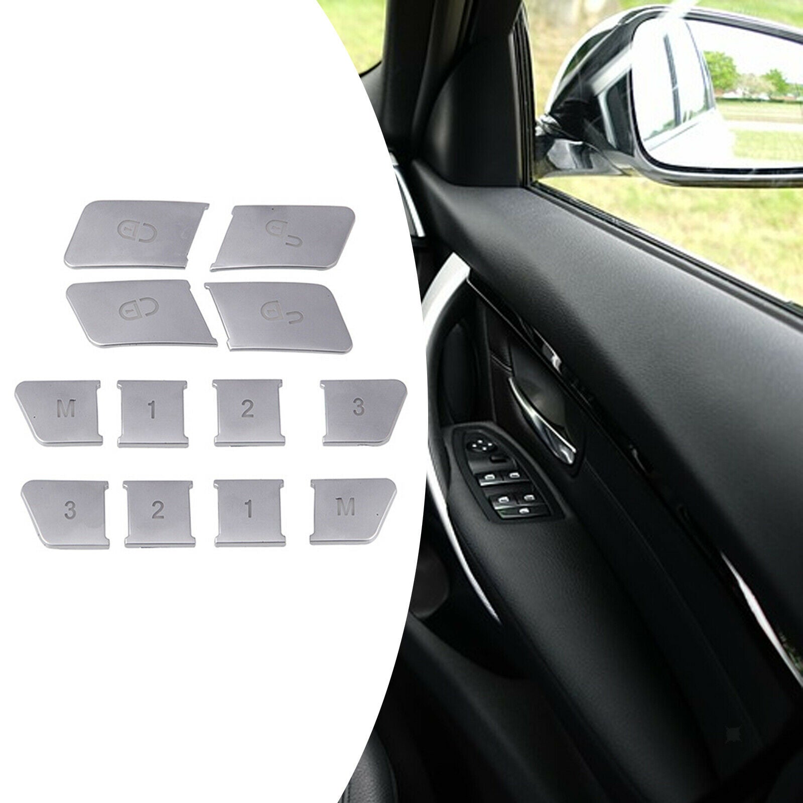 12 Pieces Patch Switch Button Trim Inner Car Seat Car for   X156 GLE GLS