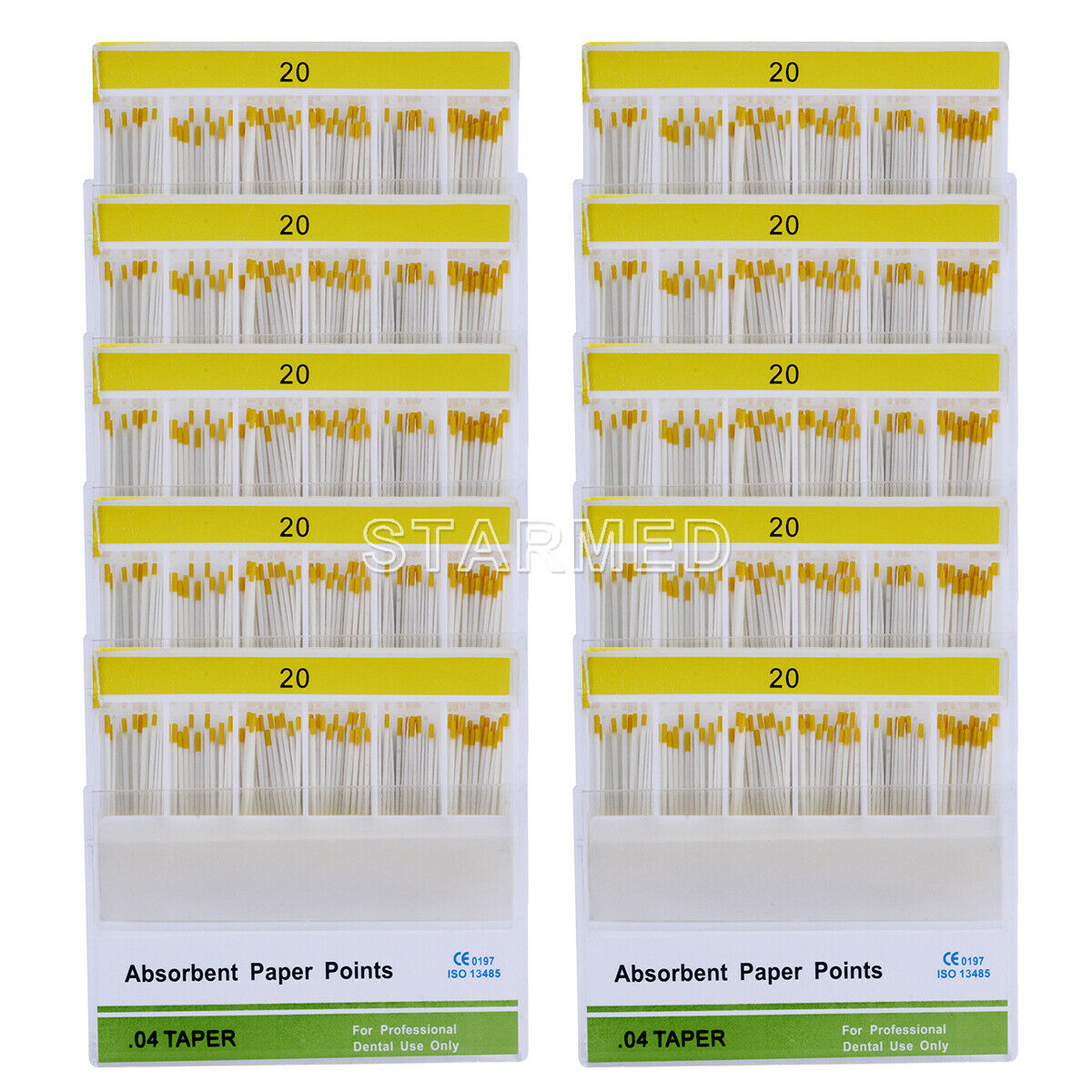 10X Dental Absorbent Paper Points Taper 0.04 #20 Root Endodontics Cleaning