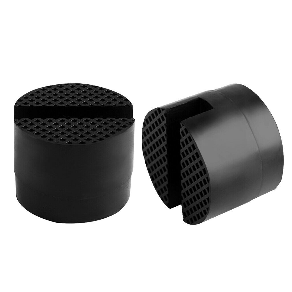 2Car Rubber Disc Jack Pad Frame Protector Rail Floor Adapter Black - 50x50mm