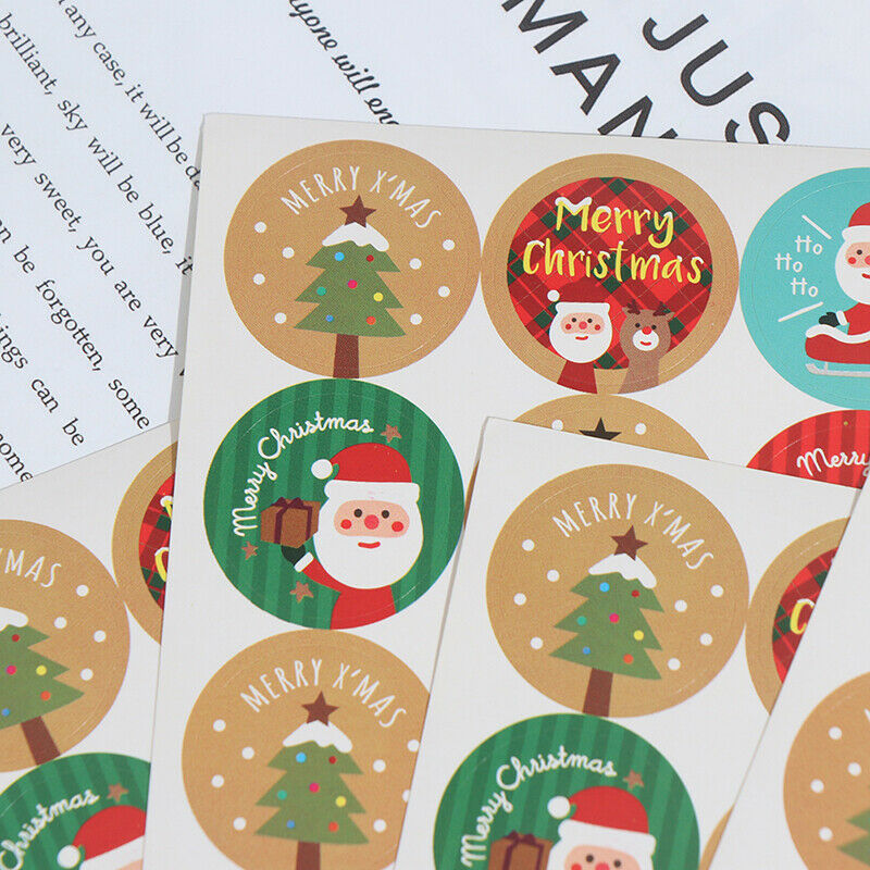 120pcs Christmas Gift Stickers Merry Christmas round packaging stickers L.l8