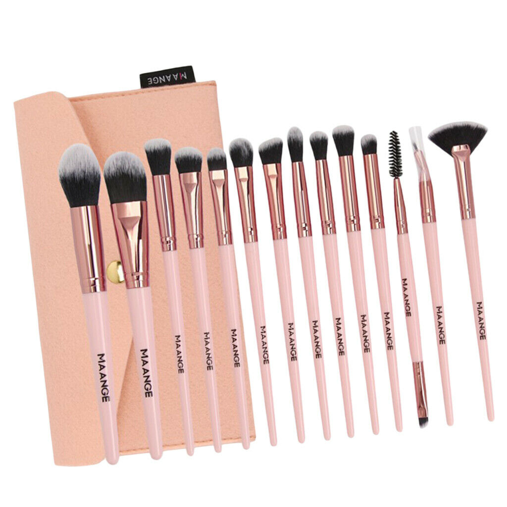 Pack Makeup Blending Brushes Powder Foundation Eyeshadow Mascara Brush Pink