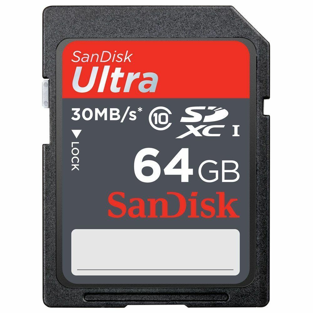 64GB SanDisk Ultra SDHC Class 10 30MB/S UHS-I Card SDSDU-064G 'R' f/ Nikon Canon