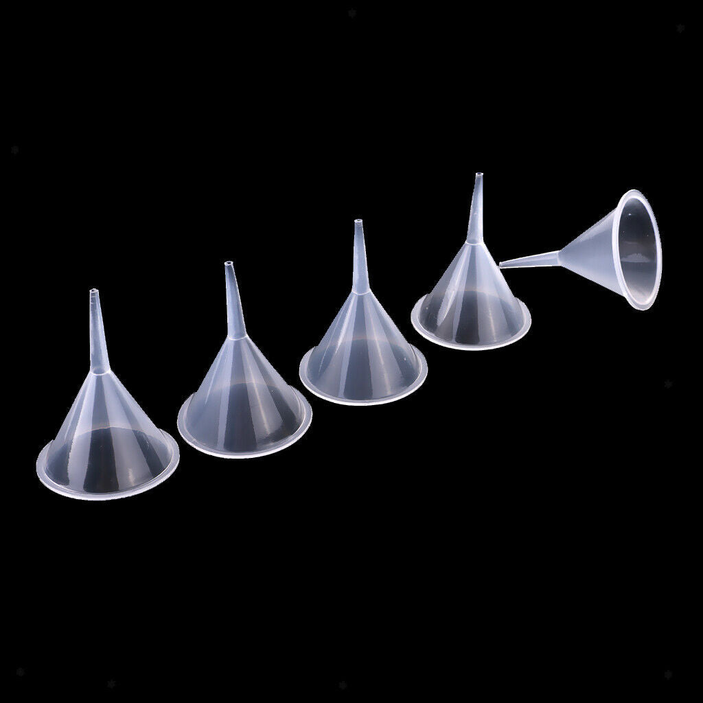 30PC Mini Funnels Dia. 3mm Filling Funnel Narrow Neck for Liquid Oil Plastic