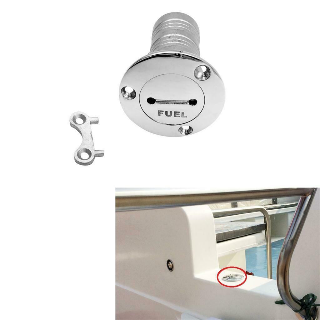 38mm Boat Gas Fuel Tank Deck Fill Filler Assembly - Marine Stainless Steel