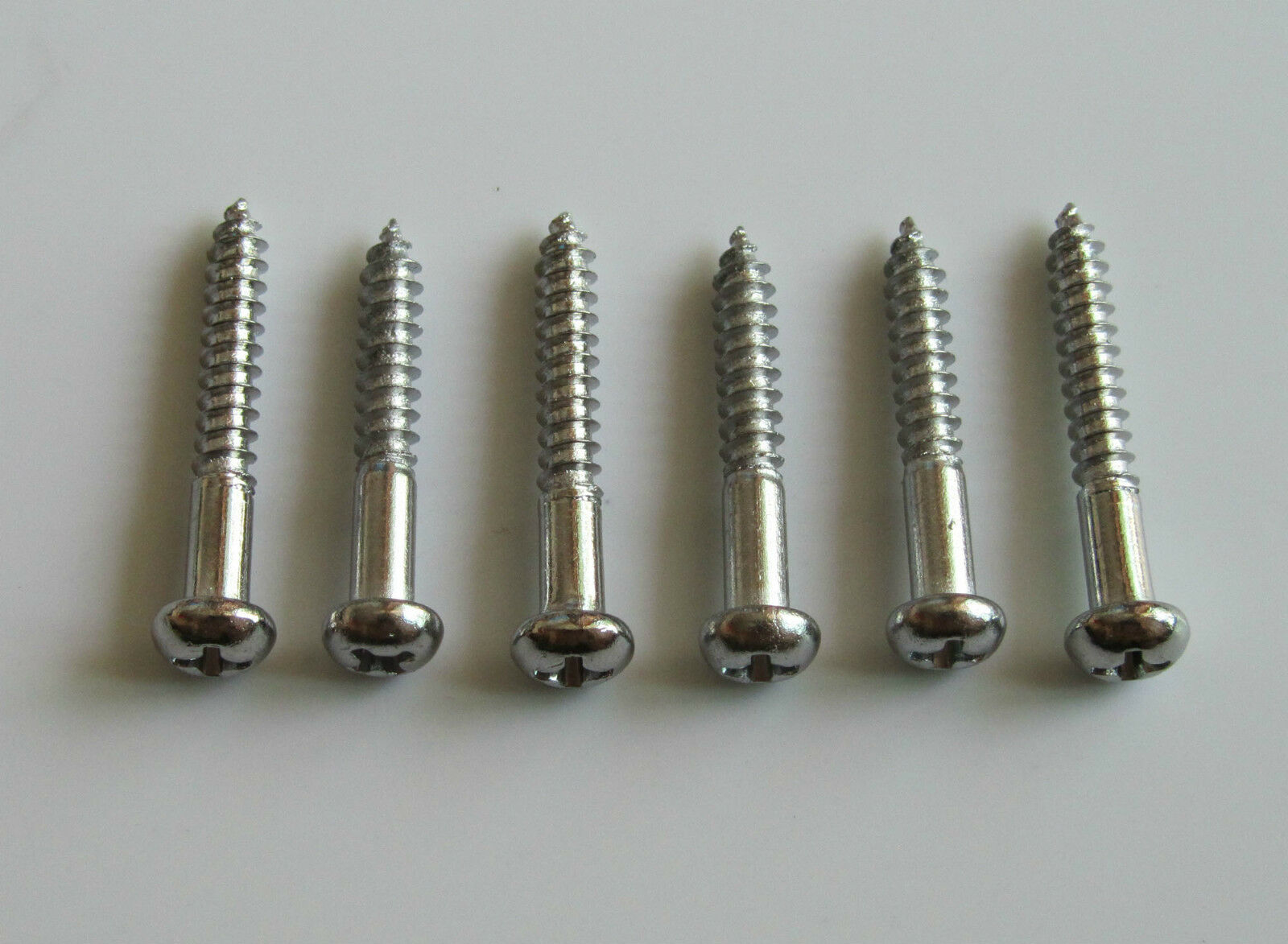 6x Chrome ST/Strat Style Guitar Tremolo Bridge Mounting Screws