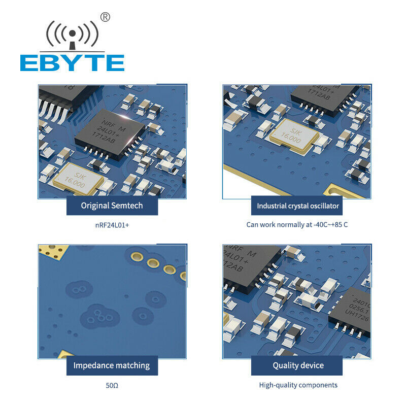 Ebyte 2.4ghz E34-2G4H20D 100mW nRF24L01P UART Auto Hopping Wireless Transceiver