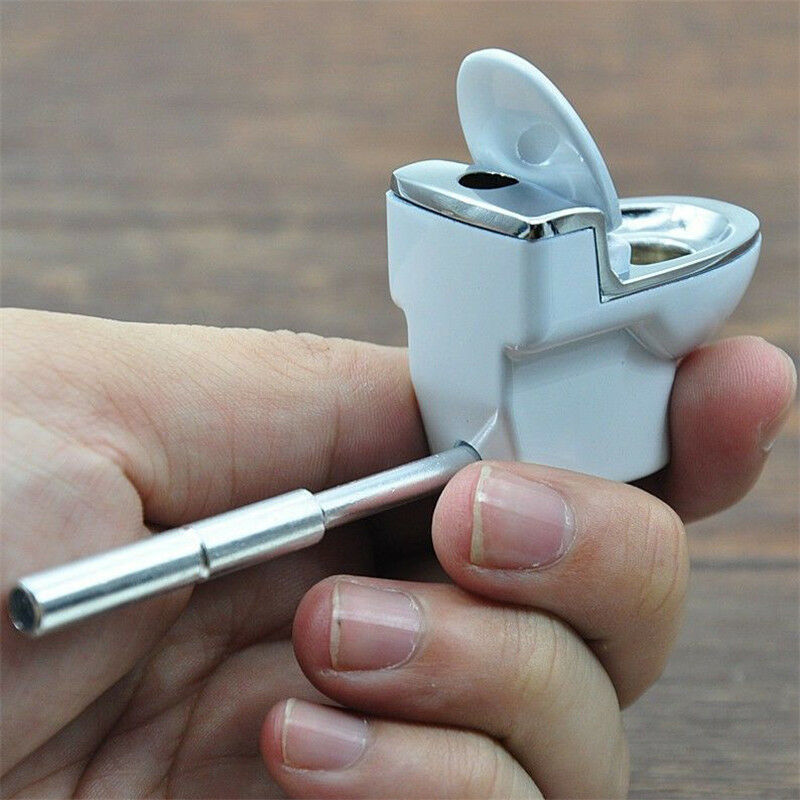 Mini Pipe Metal Portable Creative Toilet Shape For Smoking Pipe 1pc
