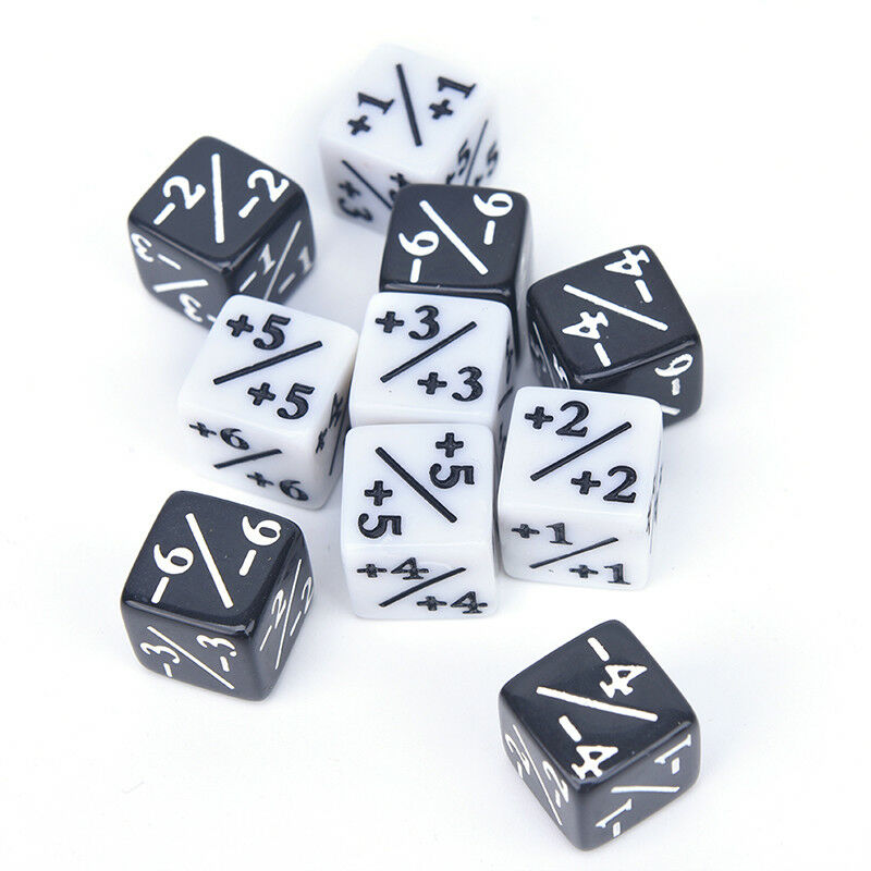 10x Dice Counters 5 Positive +1/+1 & 5 Negative -1/-1 For Gathering Table WGJ Lt