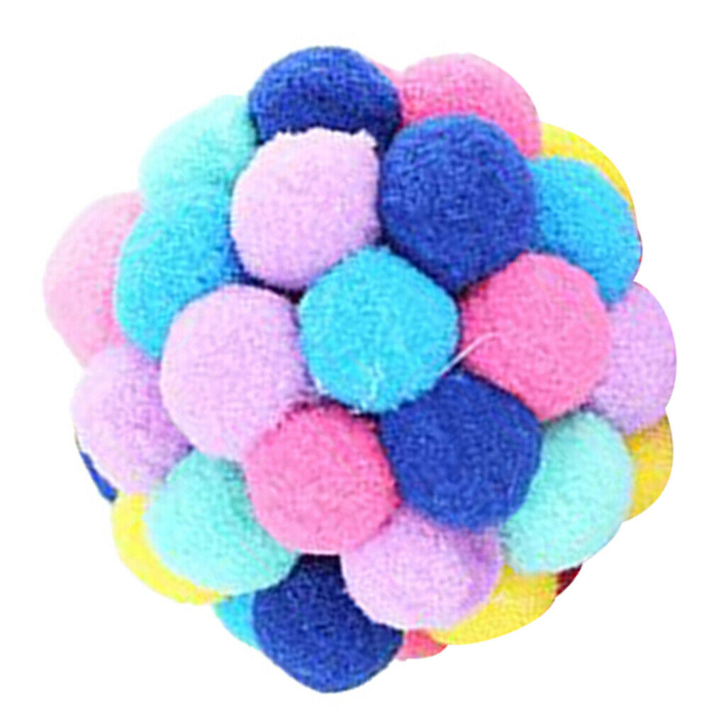 Set of 3 Colorful Cat Kitten Ball Toys Pet Catch Interactive Play Chaser