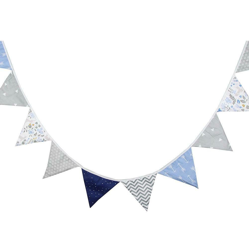 12 Flags 3.2m Nordic Ins Double-side Printed Cotton Fabric Bunting Pennant @