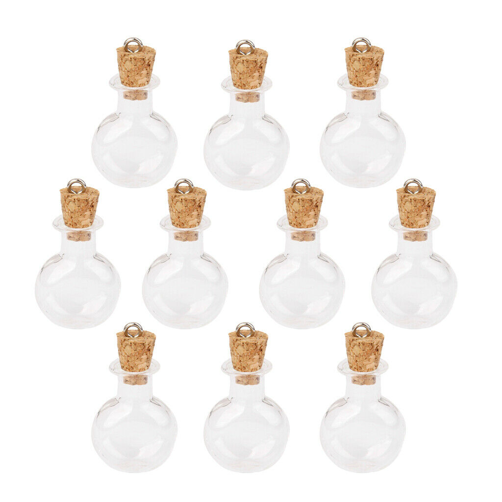 10Pcs Claear Glass Wishing Bottles with Cork Message Weddings Wish Jewelry