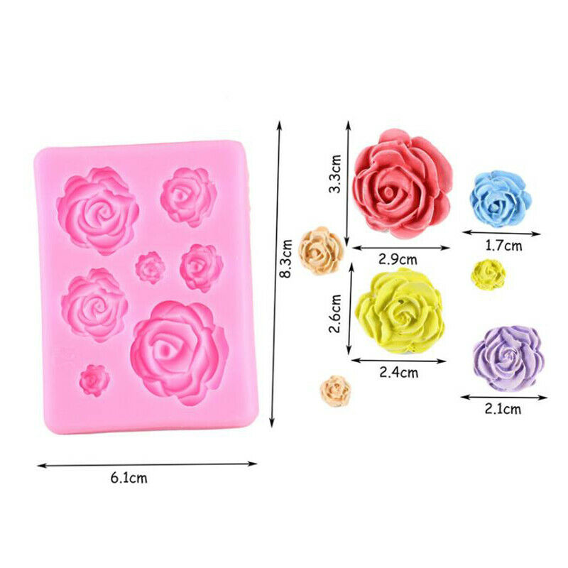 Rose Flower Silicone Mold Cake Decorating Tool Candy Clay Chocolate Fonda.l8