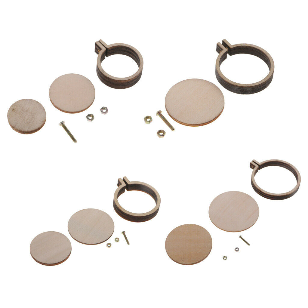 5x Small Wooden Cross Stitch Hoop Handy Embroidery Hoop Pendant Making