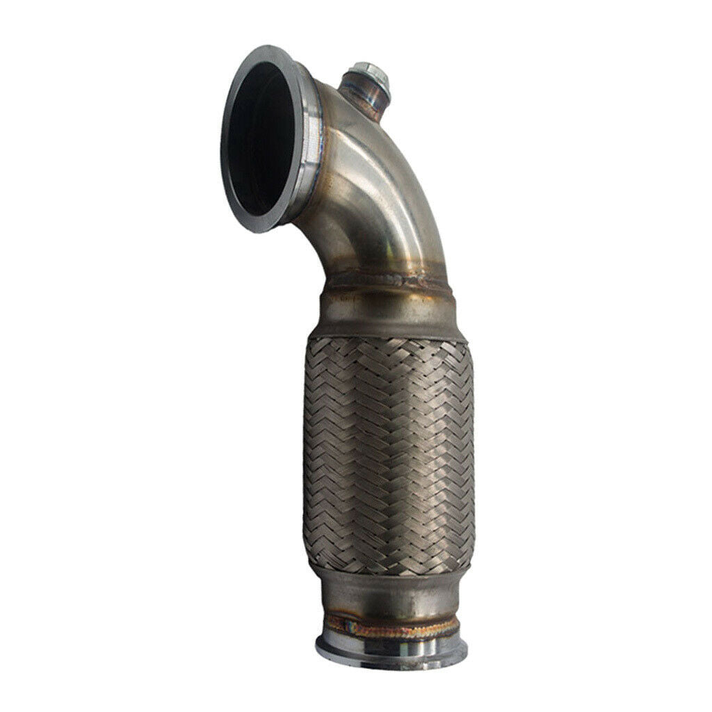 3" V-Band Downpipe Low Profile 90° w/ Flex Bellows Down-pipe For Car Truck, New