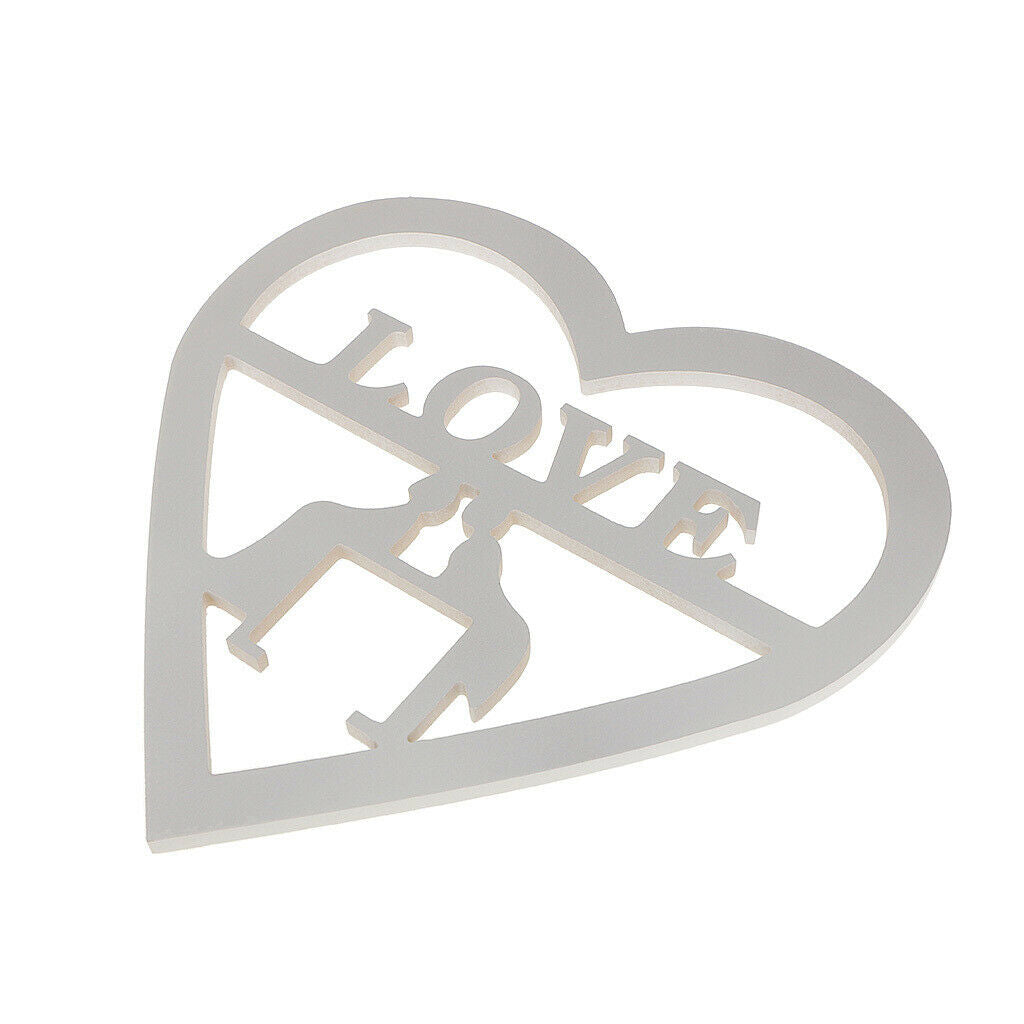 Wedding Bride Groom Love With Heart Unfinished Wood Valentine Cut Out