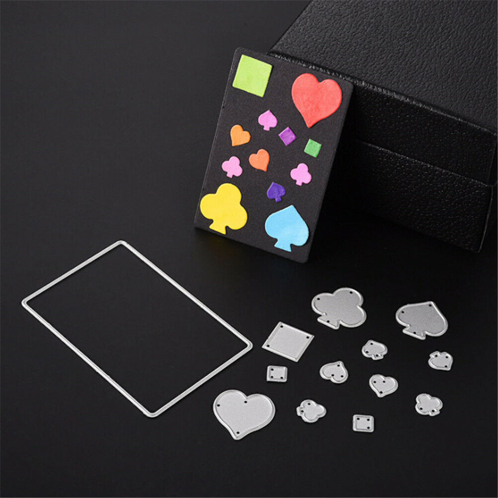 Poker Playing Cards Cutting Dies Stencils DIY Scrapbook Album Card Making.l8