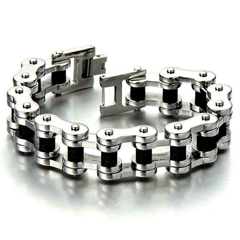 High Quality Classic Stainless Steel Biker Motorcycle Chain Men Bracelet Jewelry