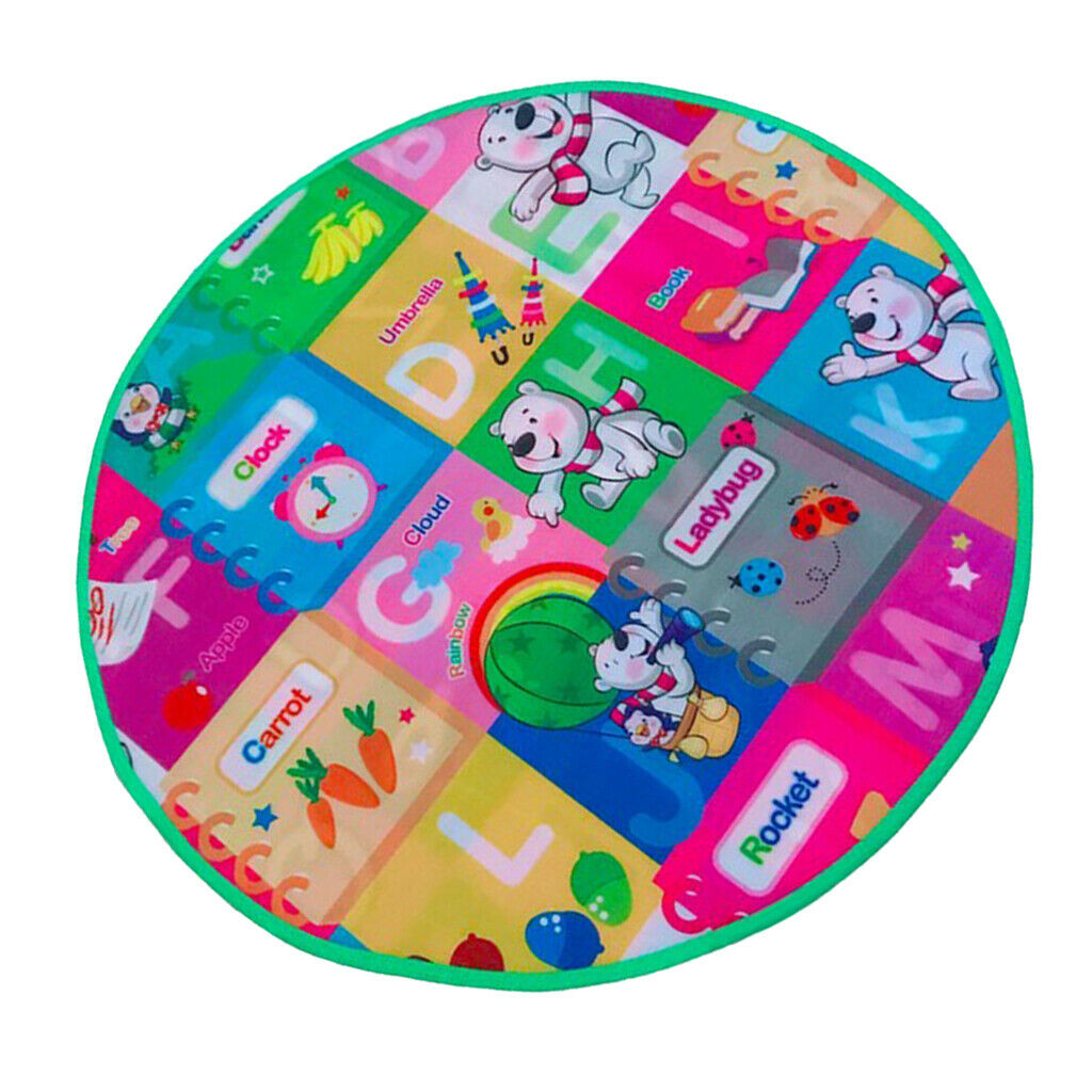 Toddler Play Crawl Mat, Round Baby Playmat, Non-Slip Waterproof Mat for