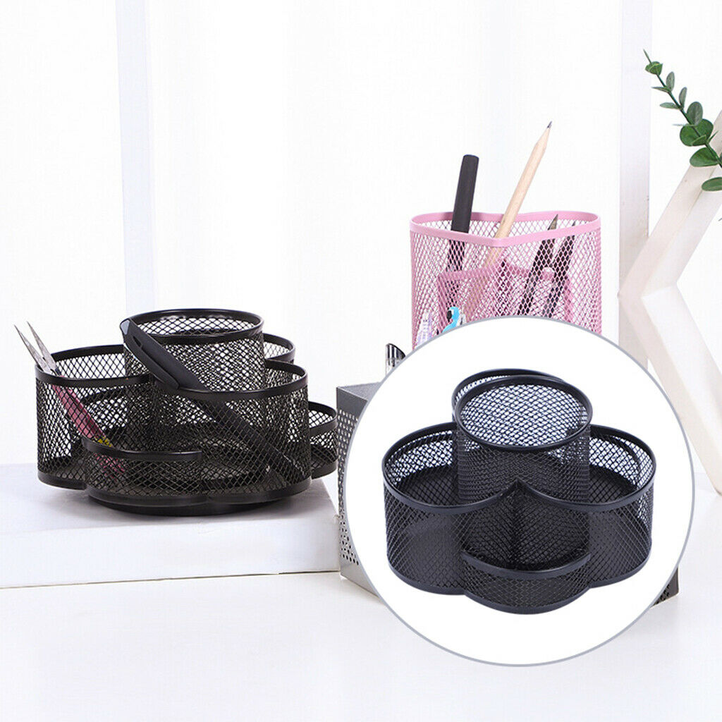 Rotatable desk organizer pen holder large capacity pencil box desk