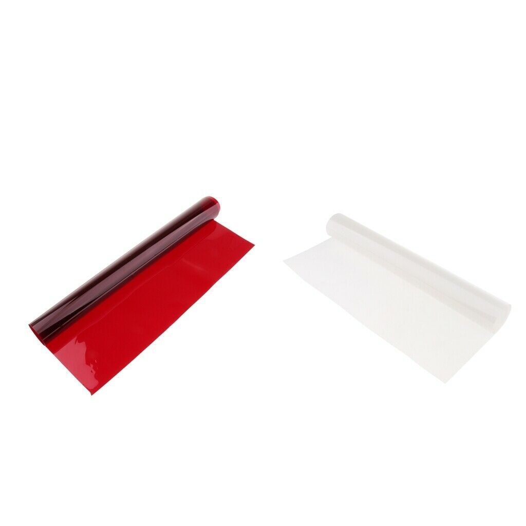 Clear Lighting Filter Gel Transparent Film Sheets Overlays Filter, Red+White