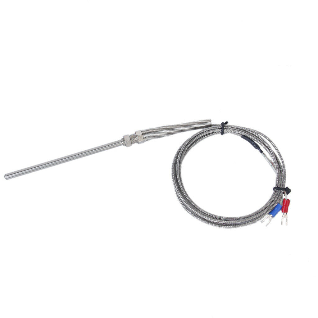 2Pcs K-Type -100°C to 1250°C K Type Thermocouple Sensor Probe D=5mm 1m+2m