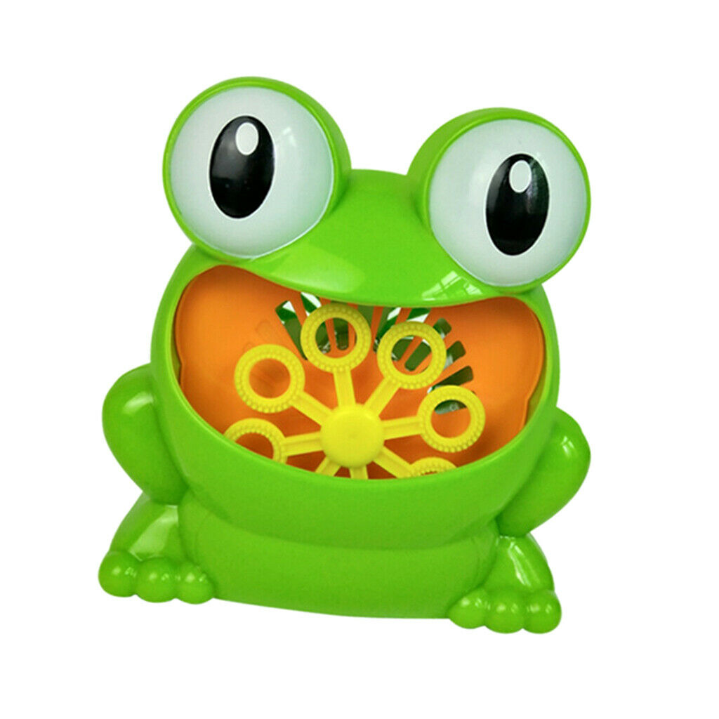 Portable Cute Frog Shape Automatic   Blower Kids Toys Green