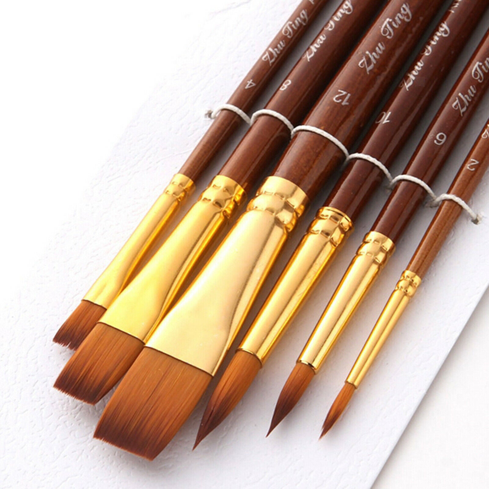 6x Artist Paint Brushes Set DIY Acrylic Oil Watercolor Painting Brushes Tool
