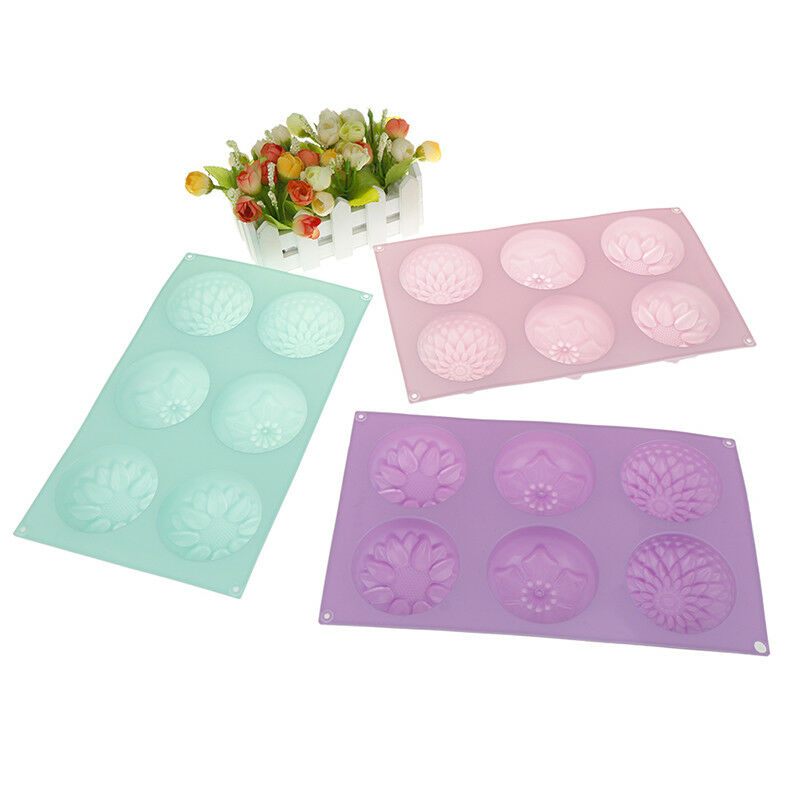 Silicone Soap Mold Flower Pattern Rectangular Handmade Soap Making DIY Mou.l8