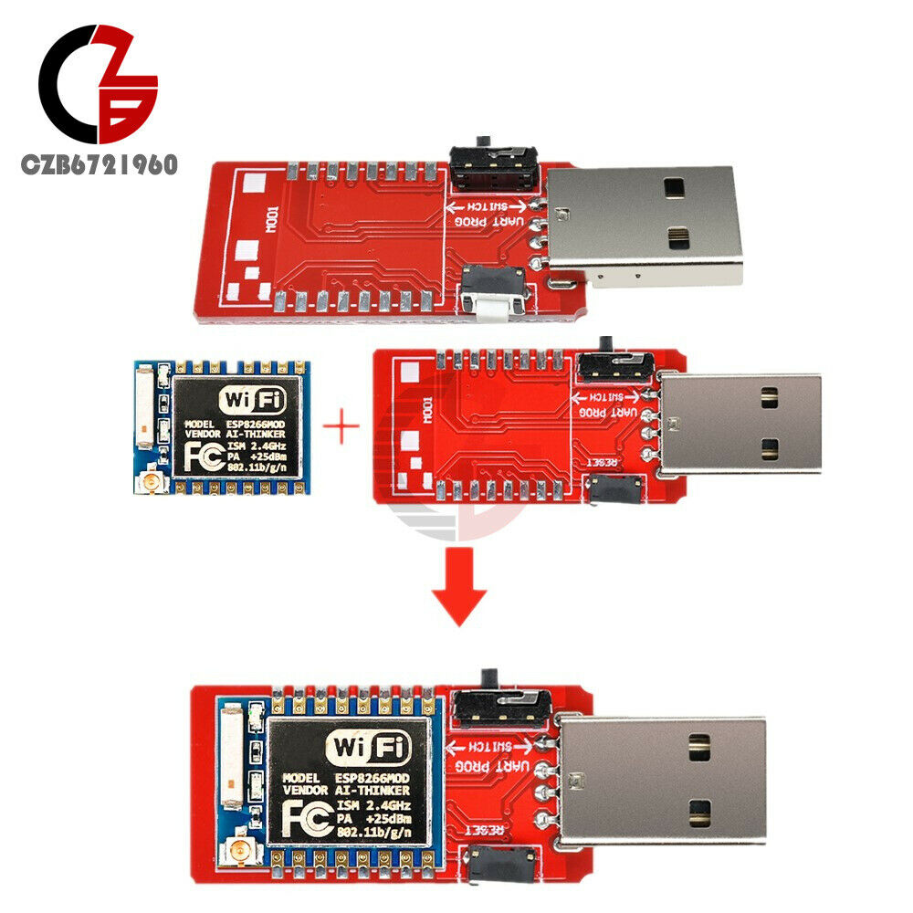ESP-07 Serial USB to ESP8266 ESP07 Wifi Transceiver Adapter Built-in Antenna