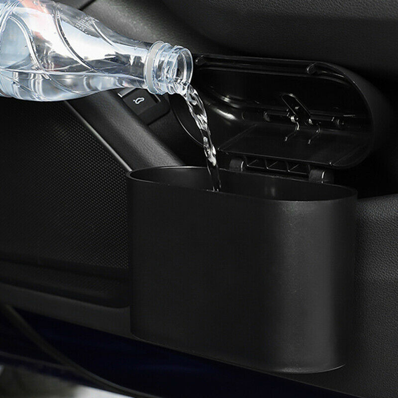 Car Trash Can Garbage Bin Bag Organizer for Vehicles Waterproof Black w/ Hook