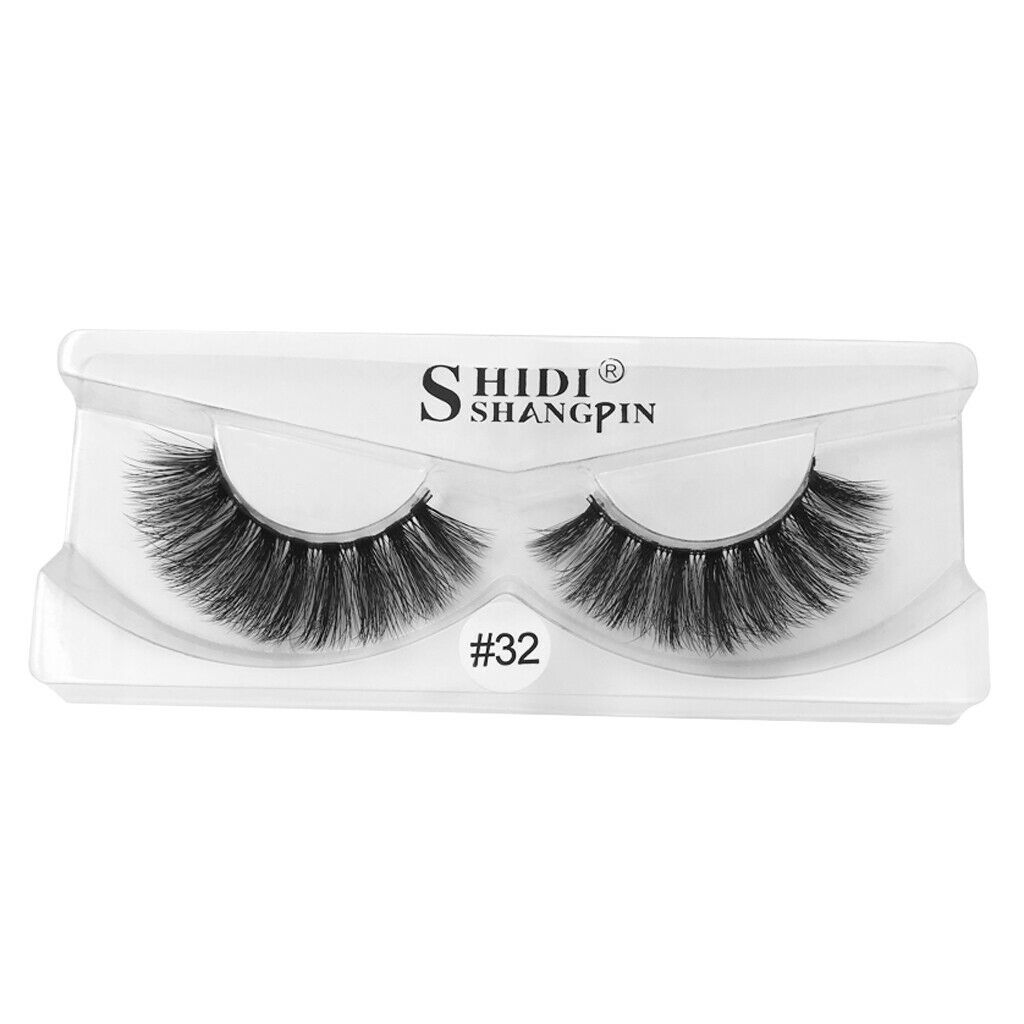 1 Pair Makeup Curl Eyelash Eye Lash Beauty Natural Black Messy Long Lashes -