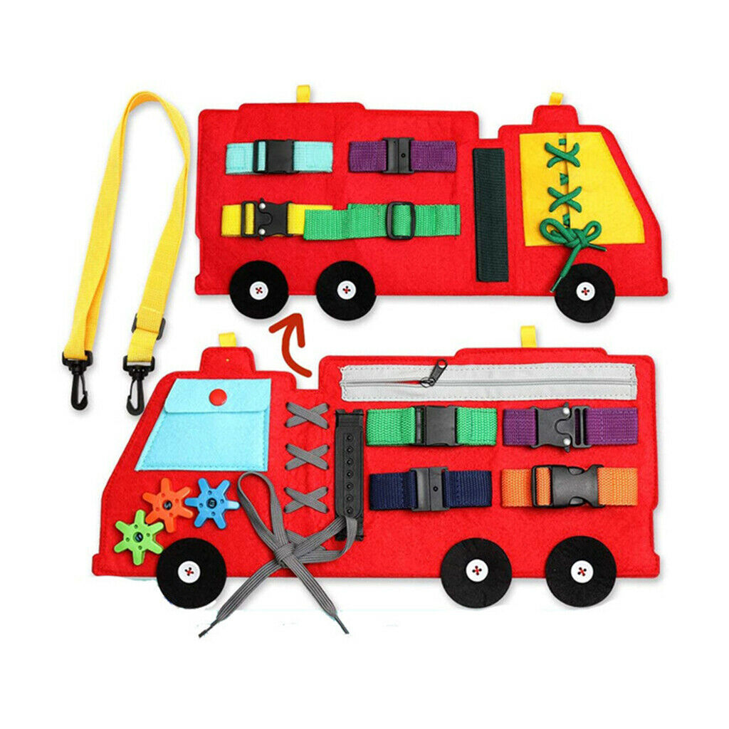 Felt Faric Fire Fighting Truck Busy Board Basic Skills Board for Toddlers