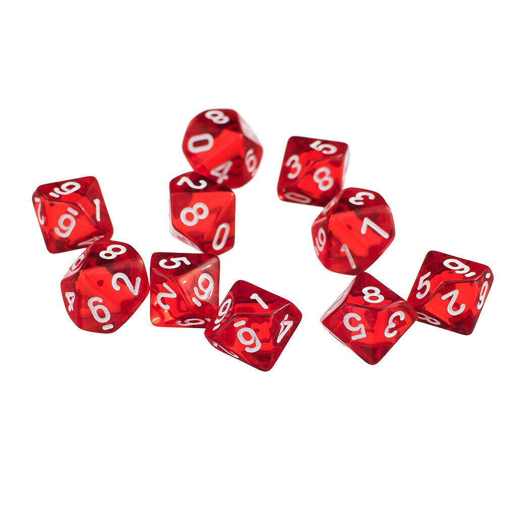 3X 3cm D10 Polyhedral Dices Bulk Set for DND Table Board Party Casino Games Red