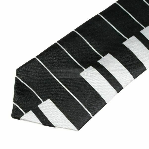 2x Black & White Piano Keyboard Keys Necktie Tie New