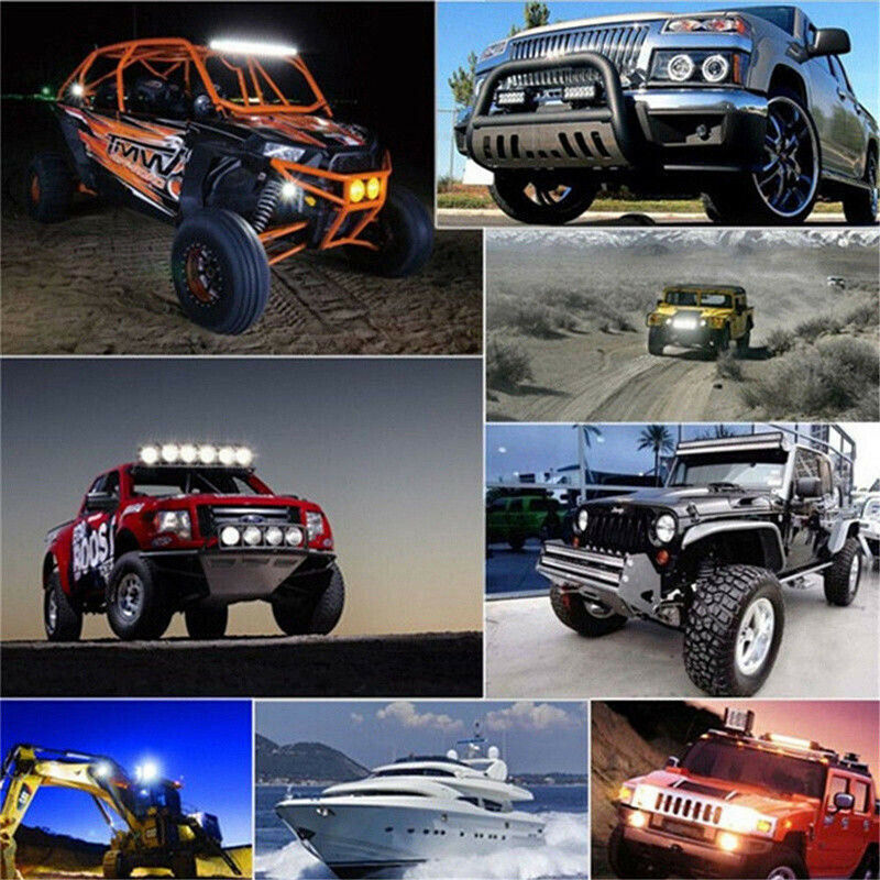 2PCS 5 inch 168W Flood LED Car Off Road Work Light Bar Fog Driving DRL Lamp Bulb