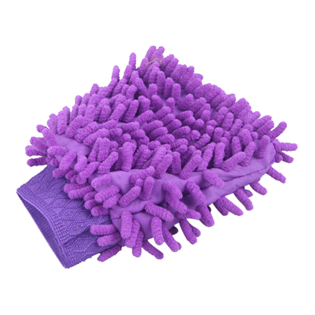 Microfiber Cleaning Mitten Double Sided Chenille Glove Cleaning Cloth Home