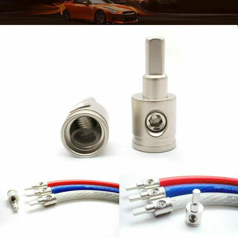 1Pair Car Audio 1/0 Gauge To 4 Gauge Amp Input Pin Power/Ground Wire Reducer USA