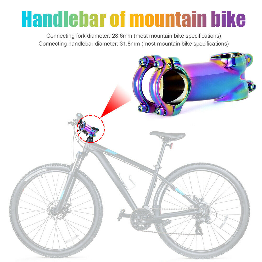 Bicycle Stem 7 Degree 31.8mm Handlebar Bike Stem 60mm with M5 Screws Bolts @