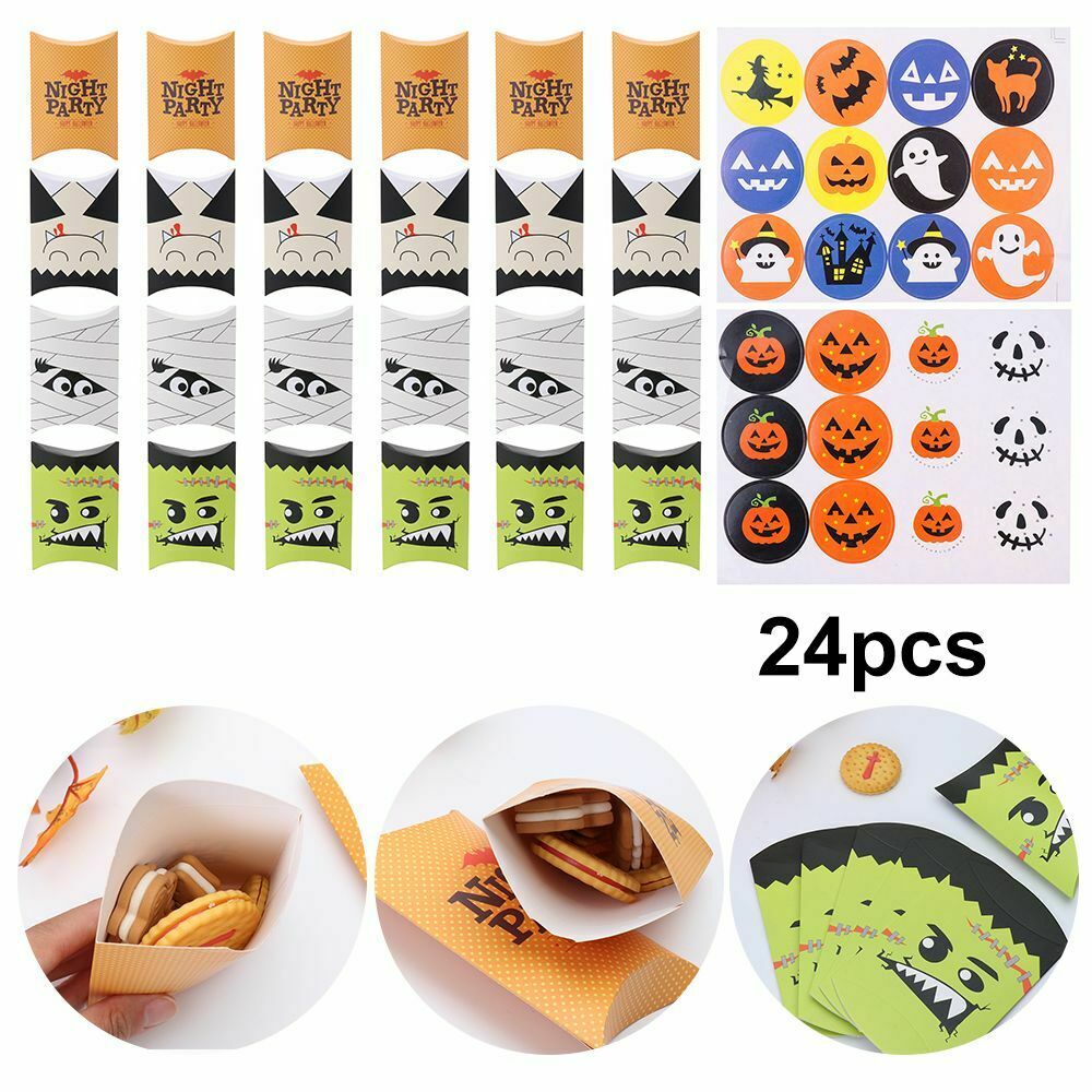 Pouch Cardboard Halloween Kraft Gift Bag Paper Candy Boxes Pillow Shape Box