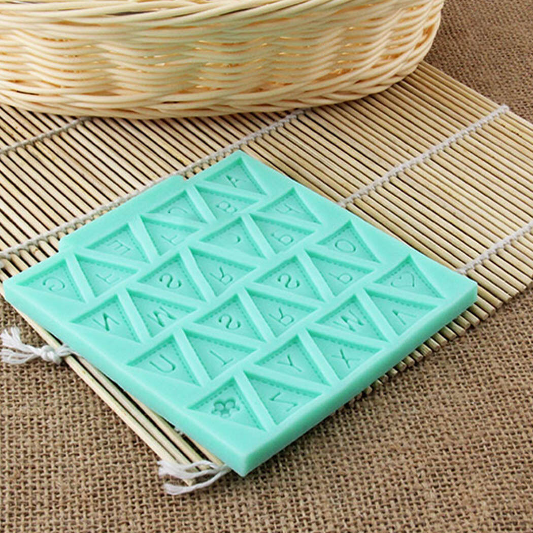 1pcs Silicone Mold Letter Flag Lace Cake Decorating Baking  Chocolate Mould