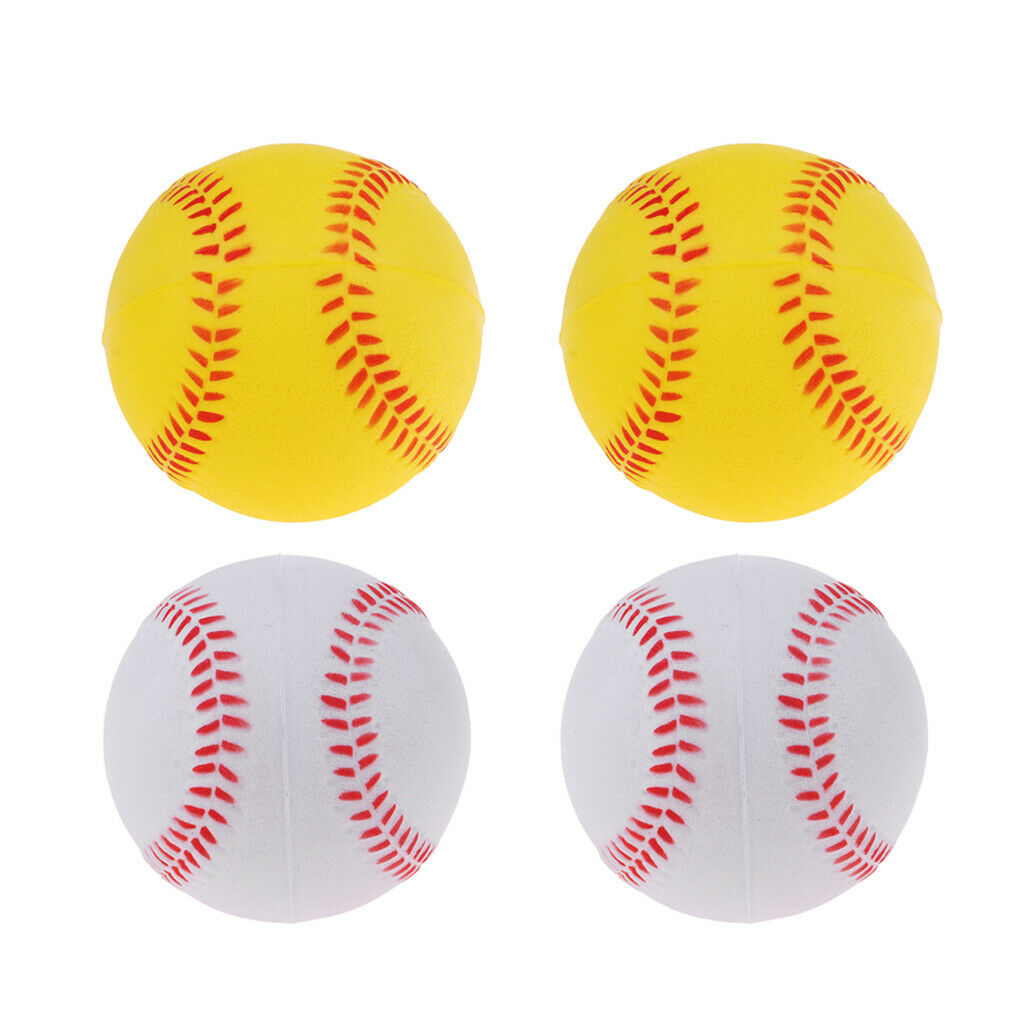 4x Soft PU Training Baseball Softball Kids Team Game Playing Bouncy Ball