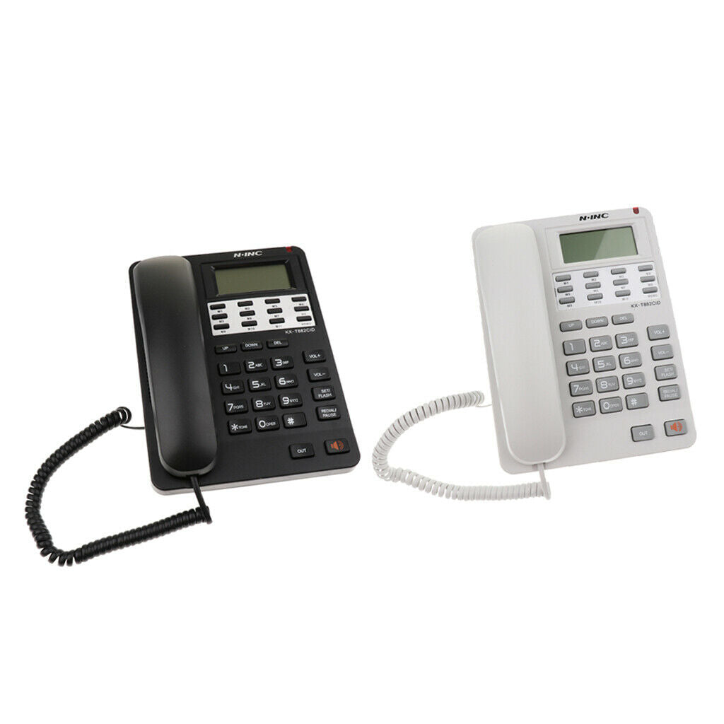 Fixed Dial Telephone Corded Home Office Hotel Desktop Landline Phone Black