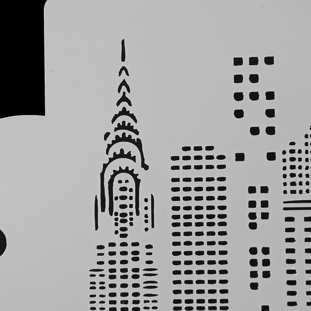 Plastic High Buildings Cake Stencil Airbrush Painting Art Mold Cookies Mo.l8