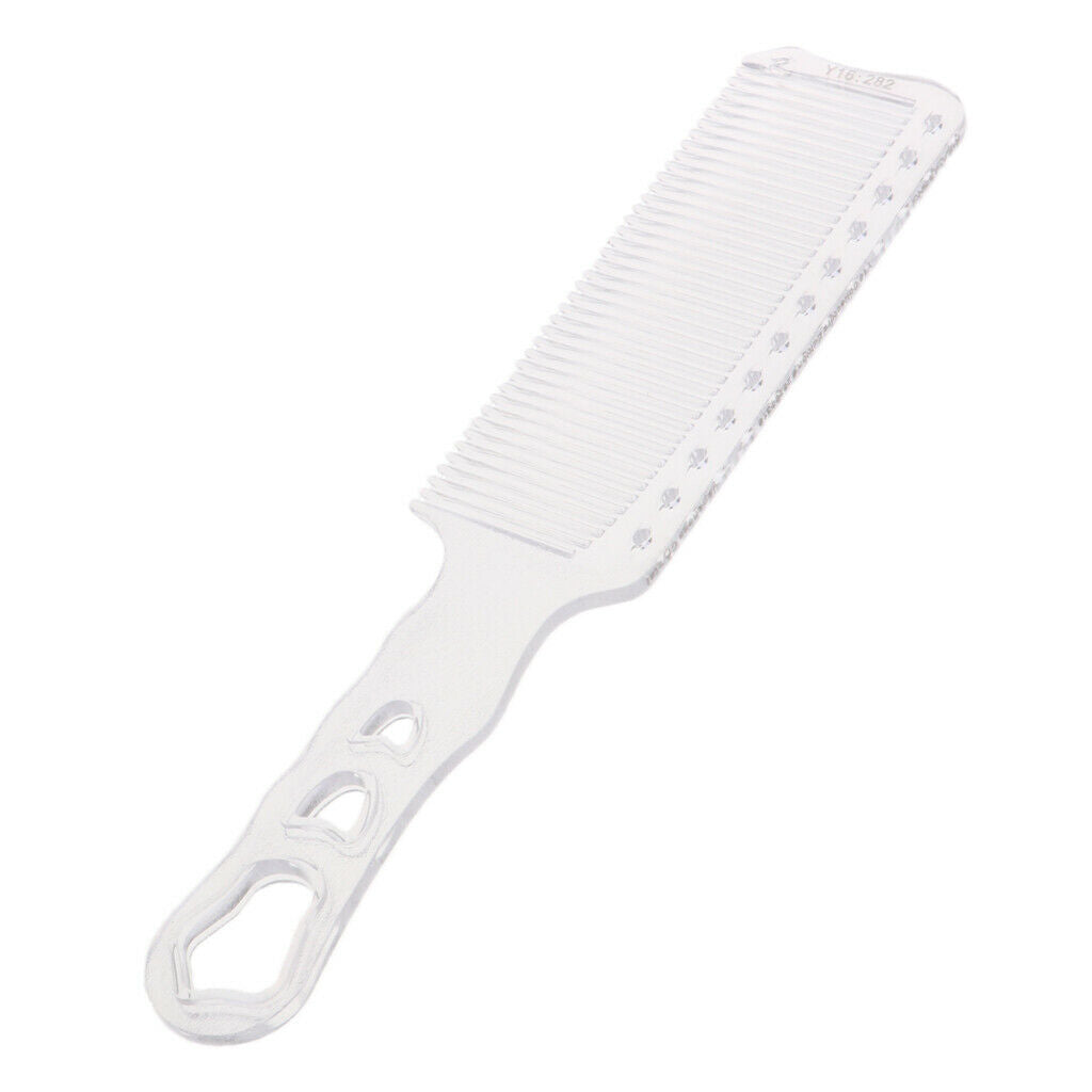 Clear Plastic Anti-static Barber Hairdressing Clipper Comb, Flat Top Fine