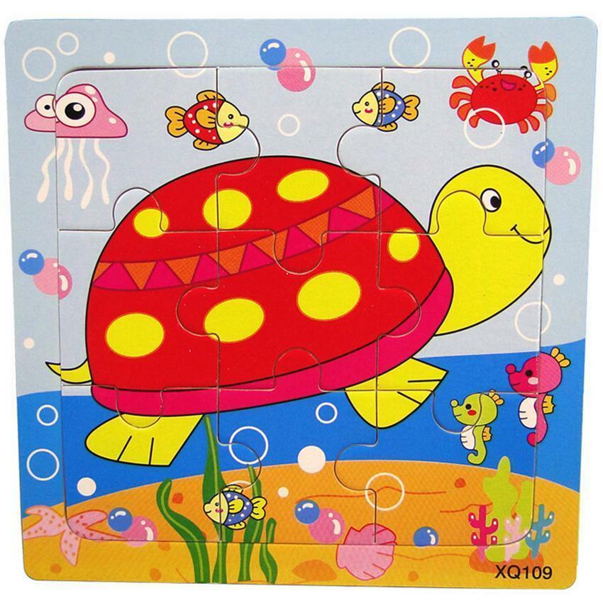 Hot Puzzle Jigsaw Wooden Toys Kids Children Educational Cartoon Animal Puzzles