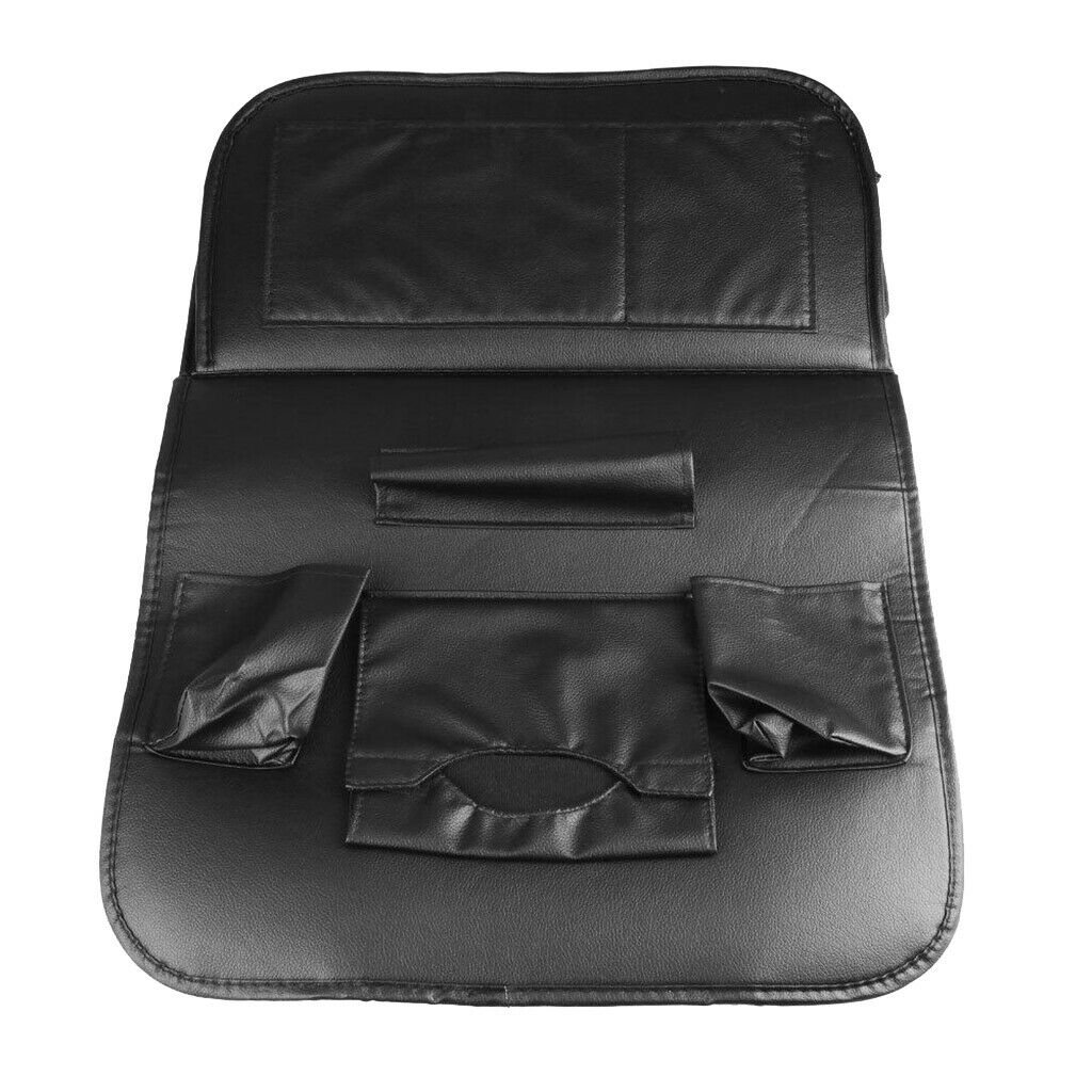 Car Backseat Organizer with Foldable Table Tray Multi Pocket Tissue Box